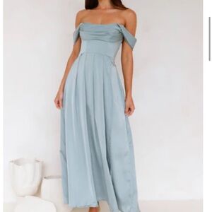 Hello Molly Strapless Light Blue Dress